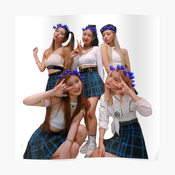 Itzy With Blue Hearts Poster RB1201 product Offical itzy Merch