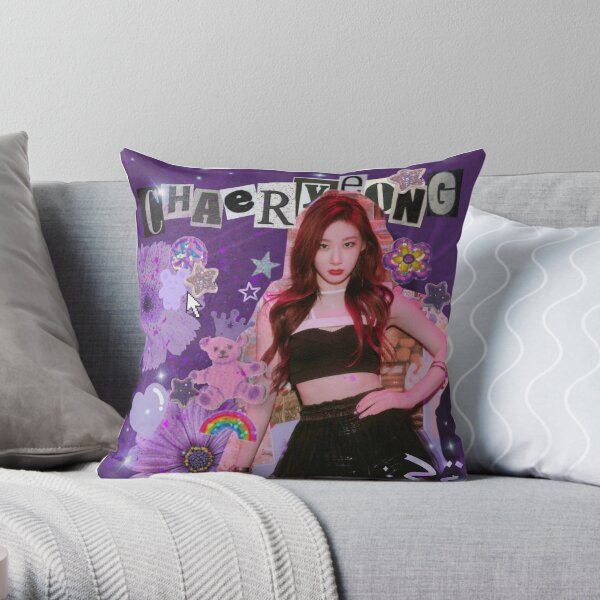 Itzy Chaeryeong Retro Edit  Throw Pillow RB1201 product Offical itzy Merch